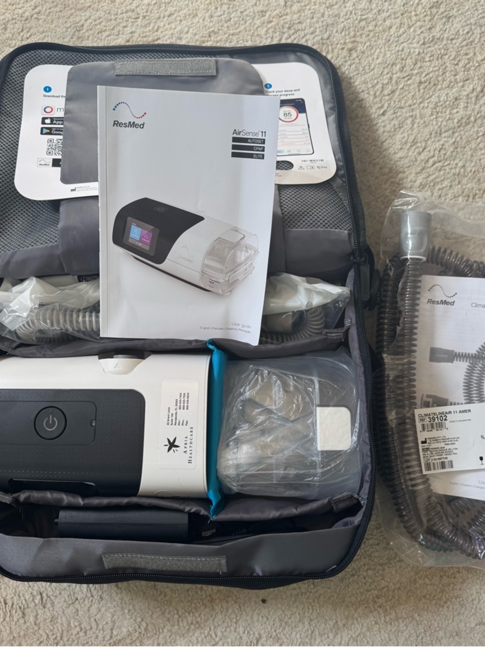 ResMed AirSense 11 CPAP Device in White and Black